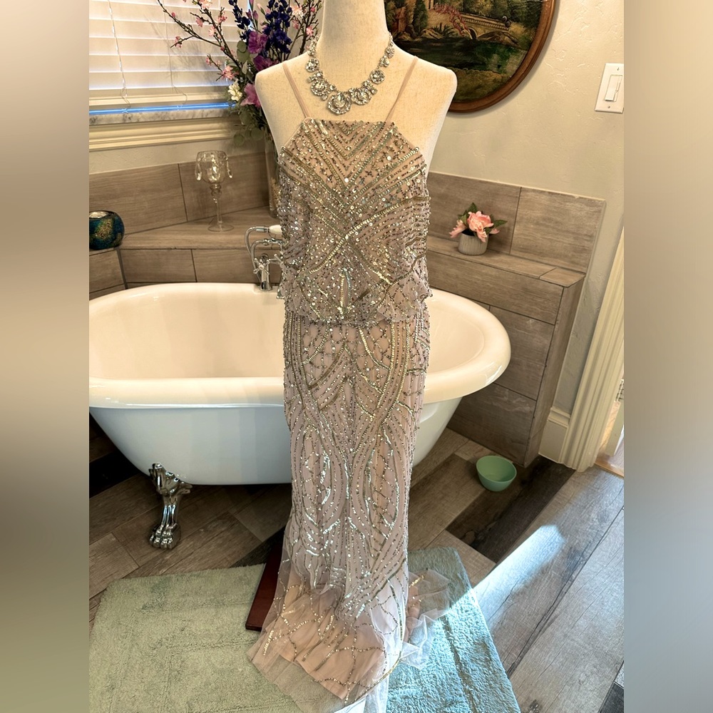 NWT Adrianna Papell Gorgeous Dusty Pink wedding cocktail party classic Dress - Picture 10 of 10